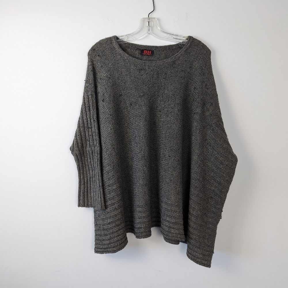 BH Jeans Cozy Chunky Knit Sweater - Charcoal Gray, Size L Wool Blend